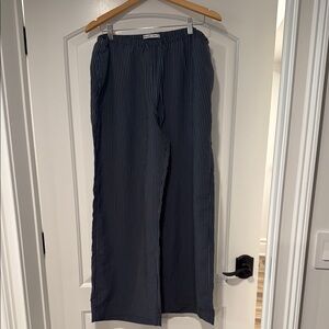 Abercrombie Striped Wide leg Pants - Blue